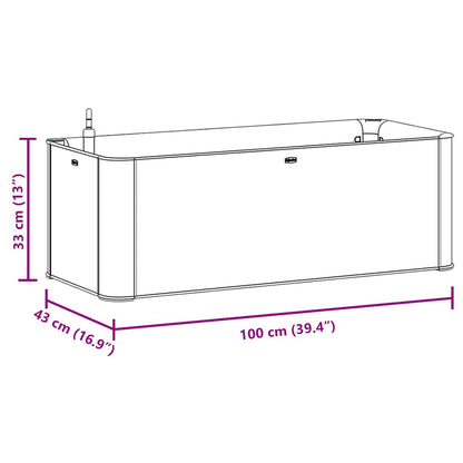 Garten-Hochbeet mit Selbstbewässerungssystem Grau 100x43x33 cm