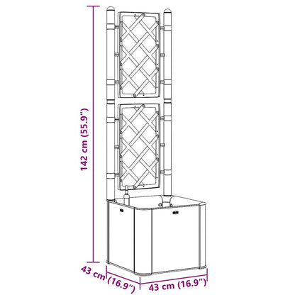 Garten-Hochbeet mit Spalier und Selbstbewässerungssystem Grau