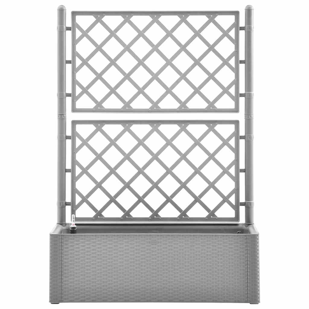 Garten-Hochbeet mit Spalier und Selbstbewässerungssystem Grau