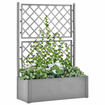 Garten-Hochbeet mit Spalier und Selbstbewässerungssystem Grau