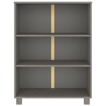 Bücherschrank HAMAR Hellgrau 85x35x112 cm Massivholz Kiefer