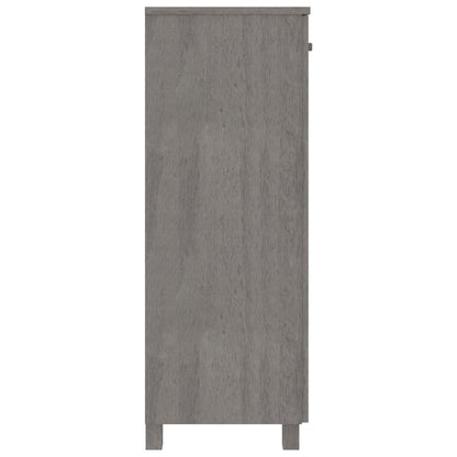 Schuhschrank HAMAR Hellgrau 85x40x108 cm Massivholz Kiefer