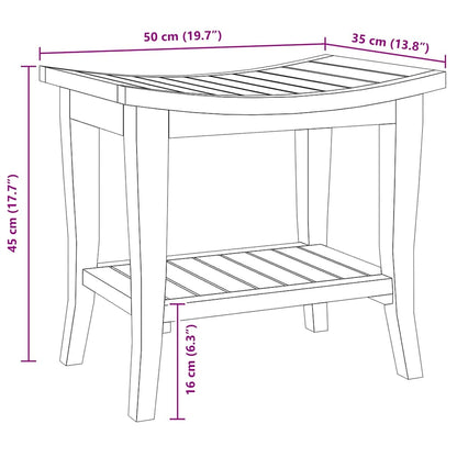 Badezimmer-Beistelltisch 50x35x45 cm Massivholz Teak