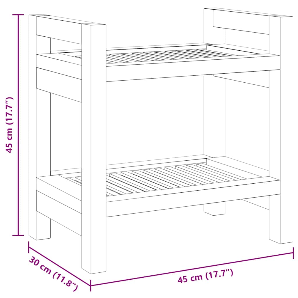 Badezimmer-Beistelltisch 45x30x45 cm Massivholz Teak