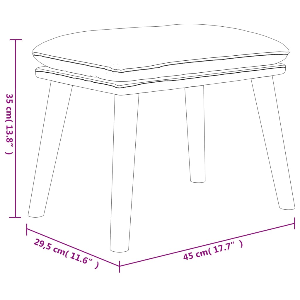 Fußhocker Schwarz 45x29,5x35 cm Stoff und Kunstleder