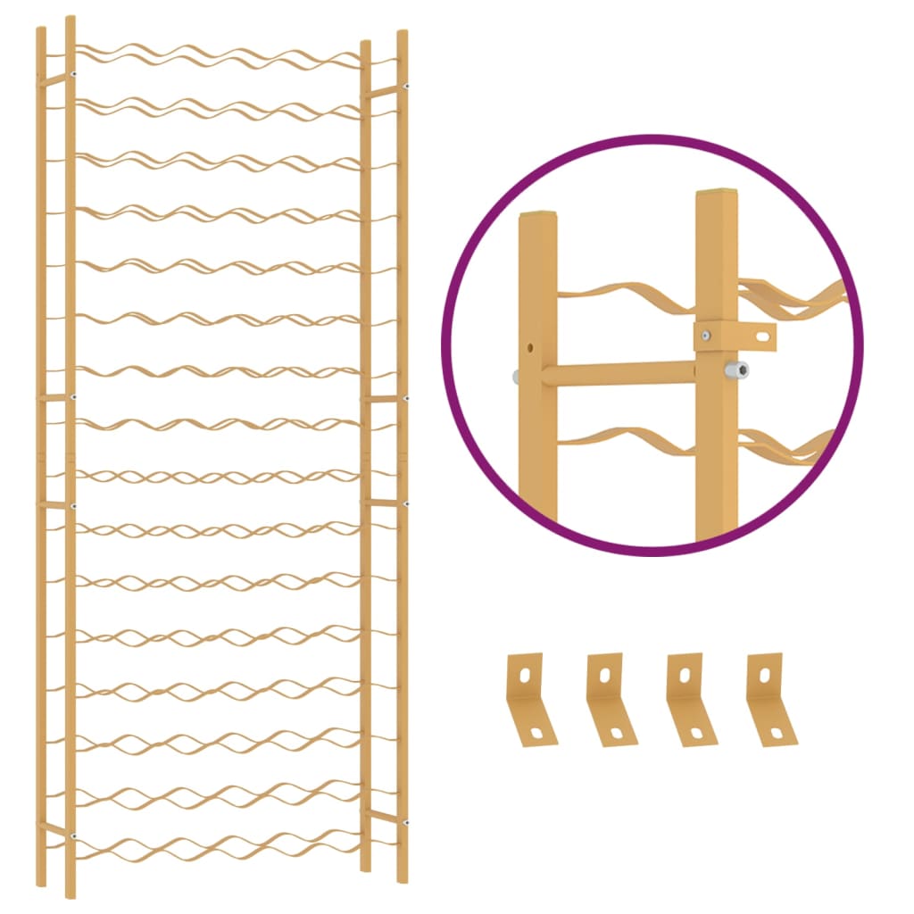 Weinregal für 96 Flaschen Golden Metall