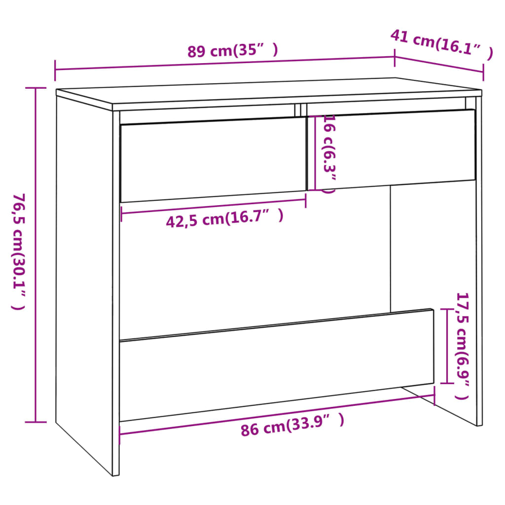 Konsolentisch Weiß 89x41x76,5 cm Holzwerkstoff