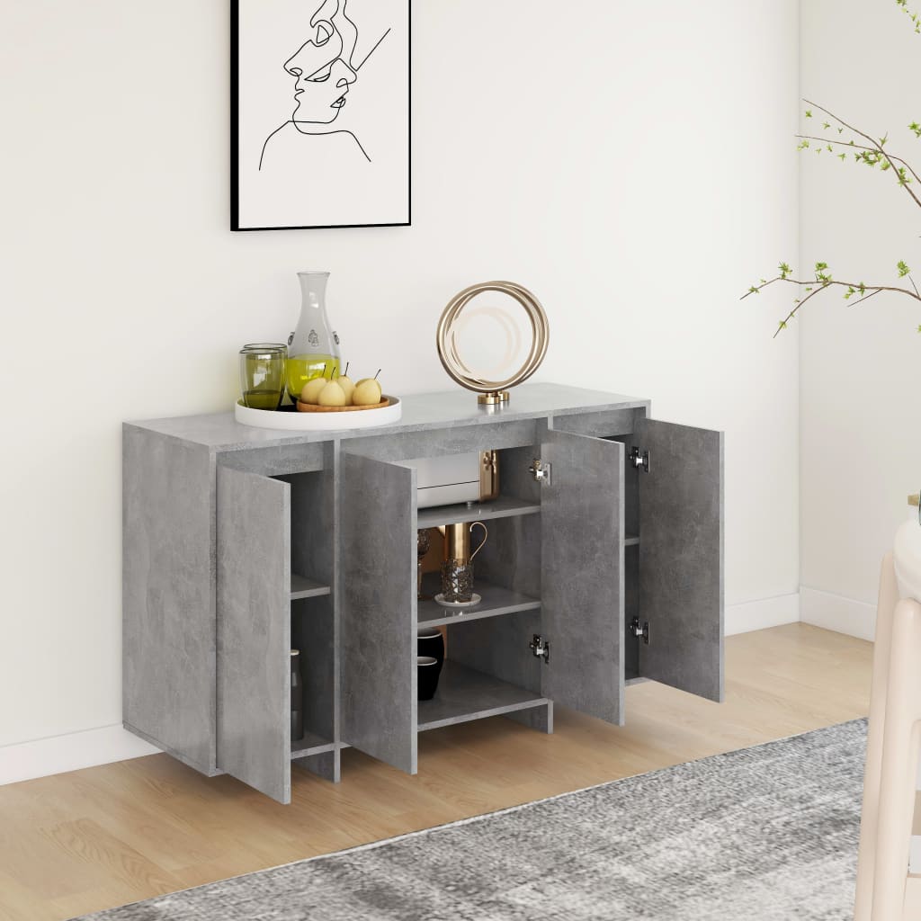 Sideboard Betongrau 120x41x75 cm Holzwerkstoff