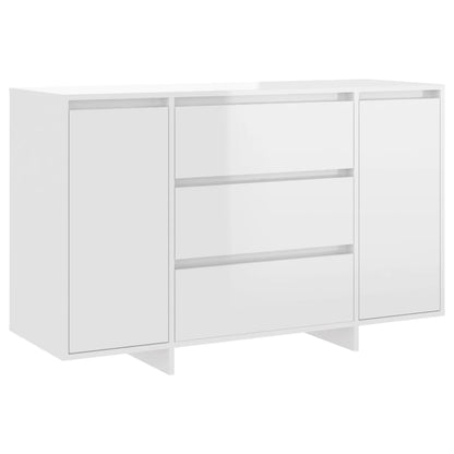 Sideboard 3 Schubladen Hochglanz-Weiß 120x41x75cm Holzwerkstoff