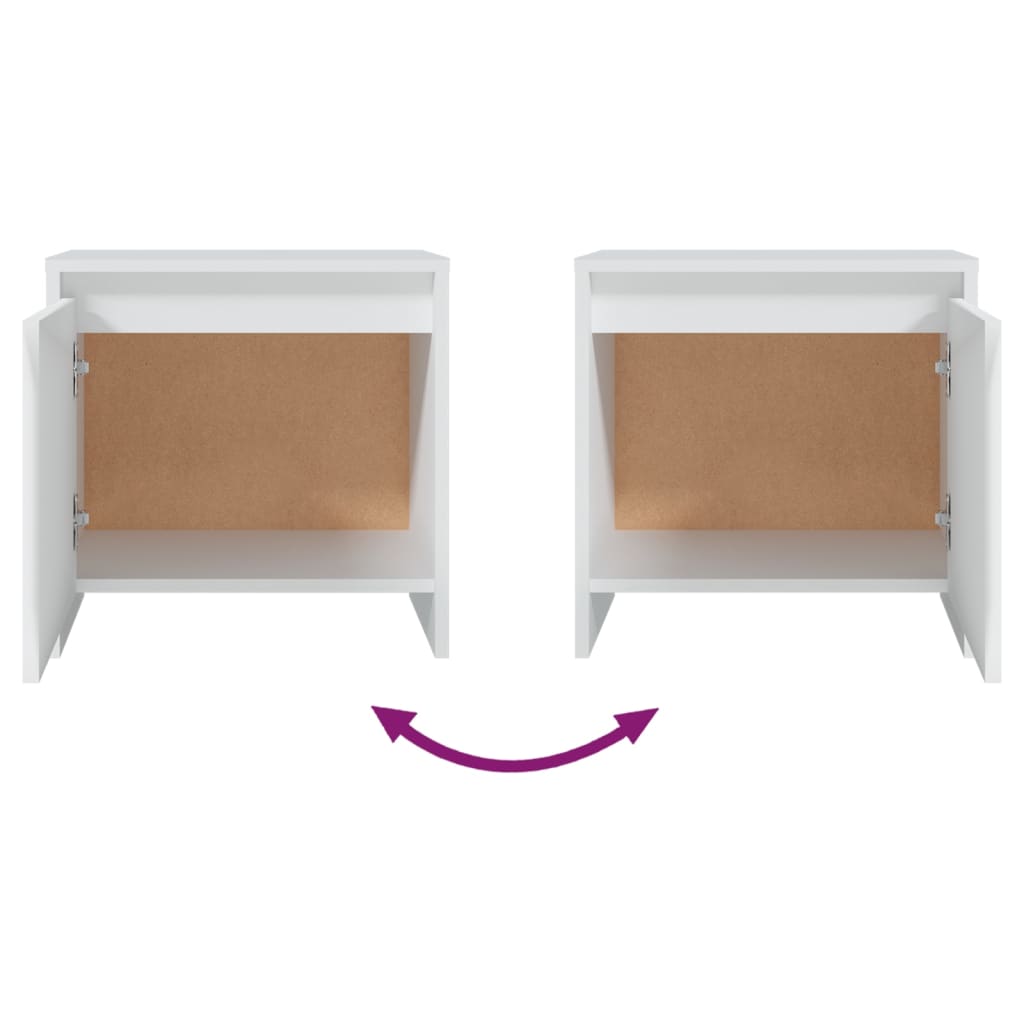 Nachttisch Weiß 45x34x44,5 cm Holzwerkstoff