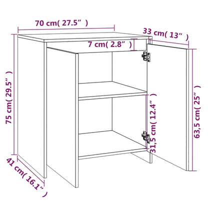 Sideboard Grau Sonoma 70x41x75 cm Holzwerkstoff