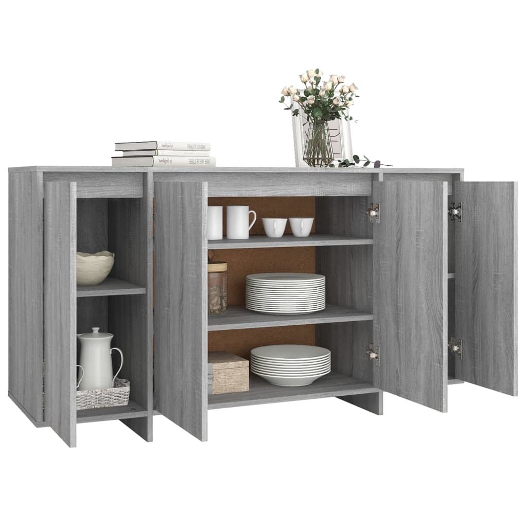 Sideboard Grau Sonoma 135x41x75 cm Holzwerkstoff