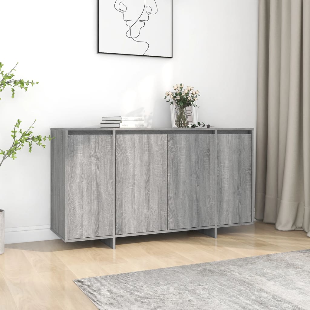 Sideboard Grau Sonoma 135x41x75 cm Holzwerkstoff