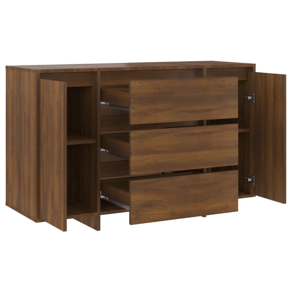 Sideboard mit 3 Schubladen Braun Eichen-Optik 120x41x75 cm