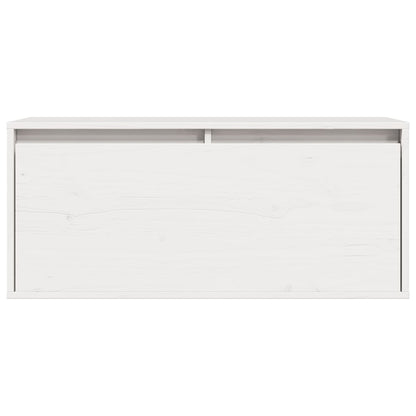 Wandschrank Weiß 80x30x35 cm Massivholz Kiefer