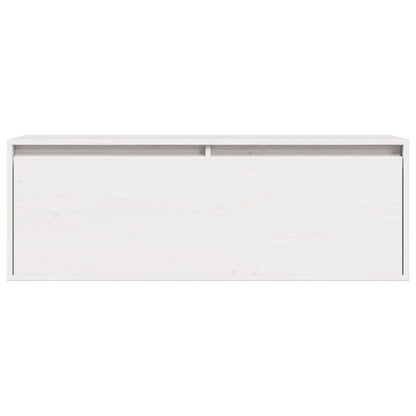 Wandschrank Weiß 100x30x35 cm Massivholz Kiefer