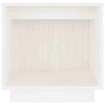 Nachttische 2 Stk. Weiß 40x30x40 cm Massivholz Kiefer