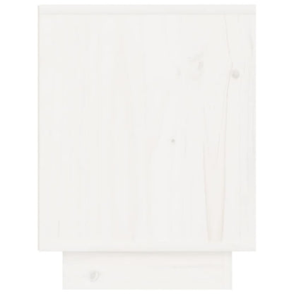 Nachttische 2 Stk. Weiß 40x30x40 cm Massivholz Kiefer