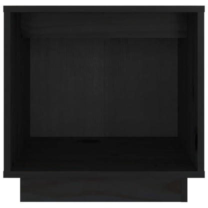 Nachttische 2 Stk. Schwarz 40x30x40 cm Massivholz Kiefer