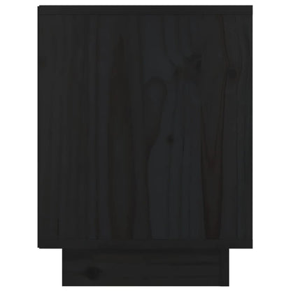 Nachttische 2 Stk. Schwarz 40x30x40 cm Massivholz Kiefer