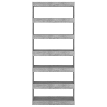 Bücherregal/Raumteiler Betongrau 80x30x198 cm Holzwerkstoff