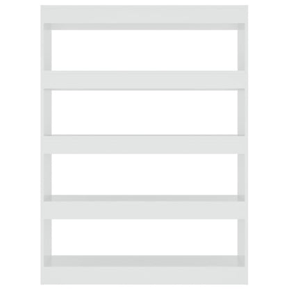 Bücherregal/Raumteiler Hochglanz-Weiß 100x30x135 cm