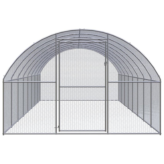 Outdoor-Hühnerstall 3x8x2 m Verzinkter Stahl
