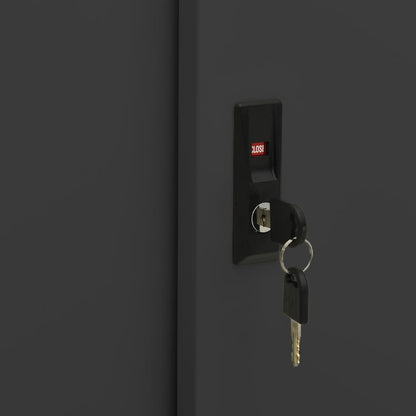 Schrank mit Schiebetüren & Pflanzkasten Anthrazit Stahl