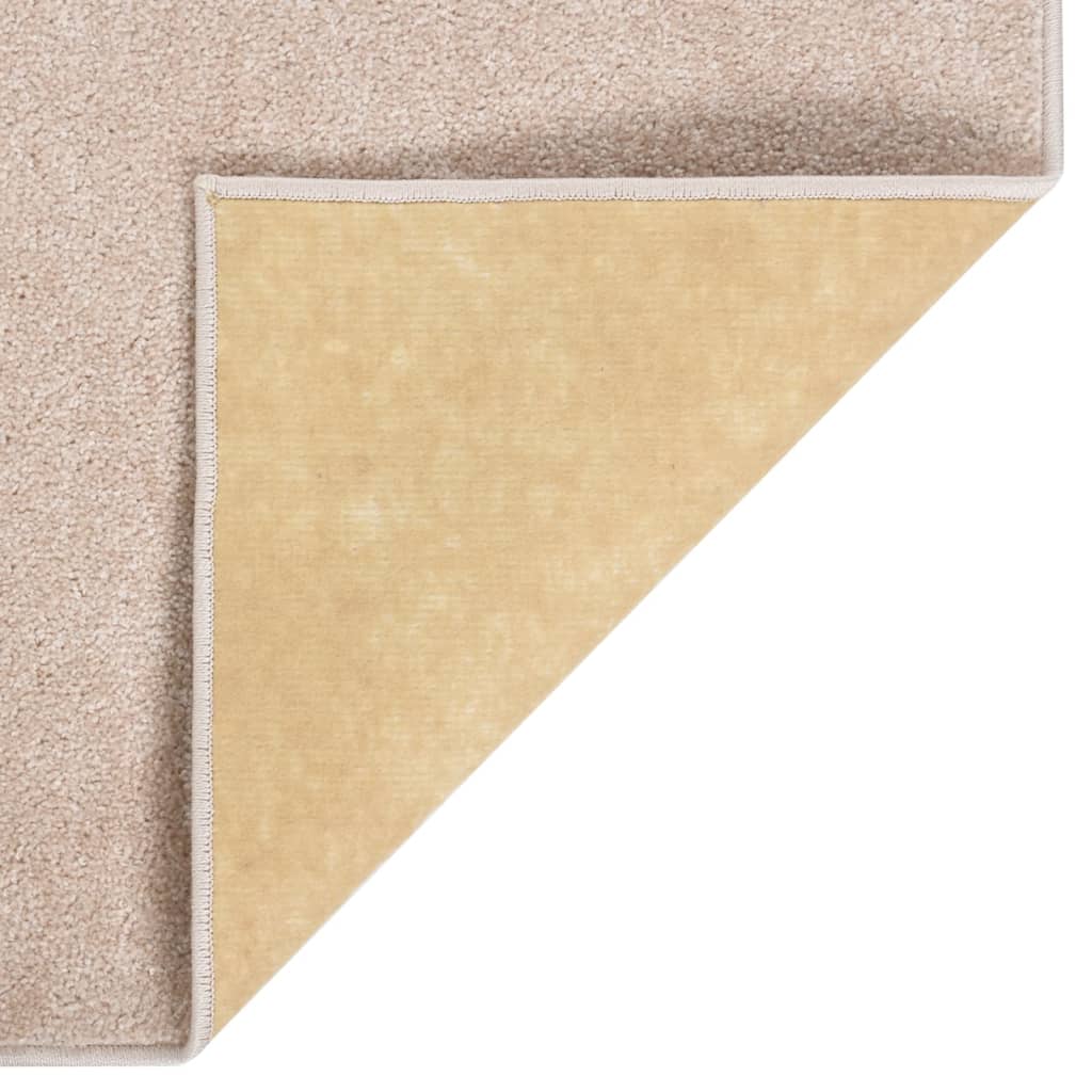 Teppich Kurzflor 80x150 cm Dunkelbeige