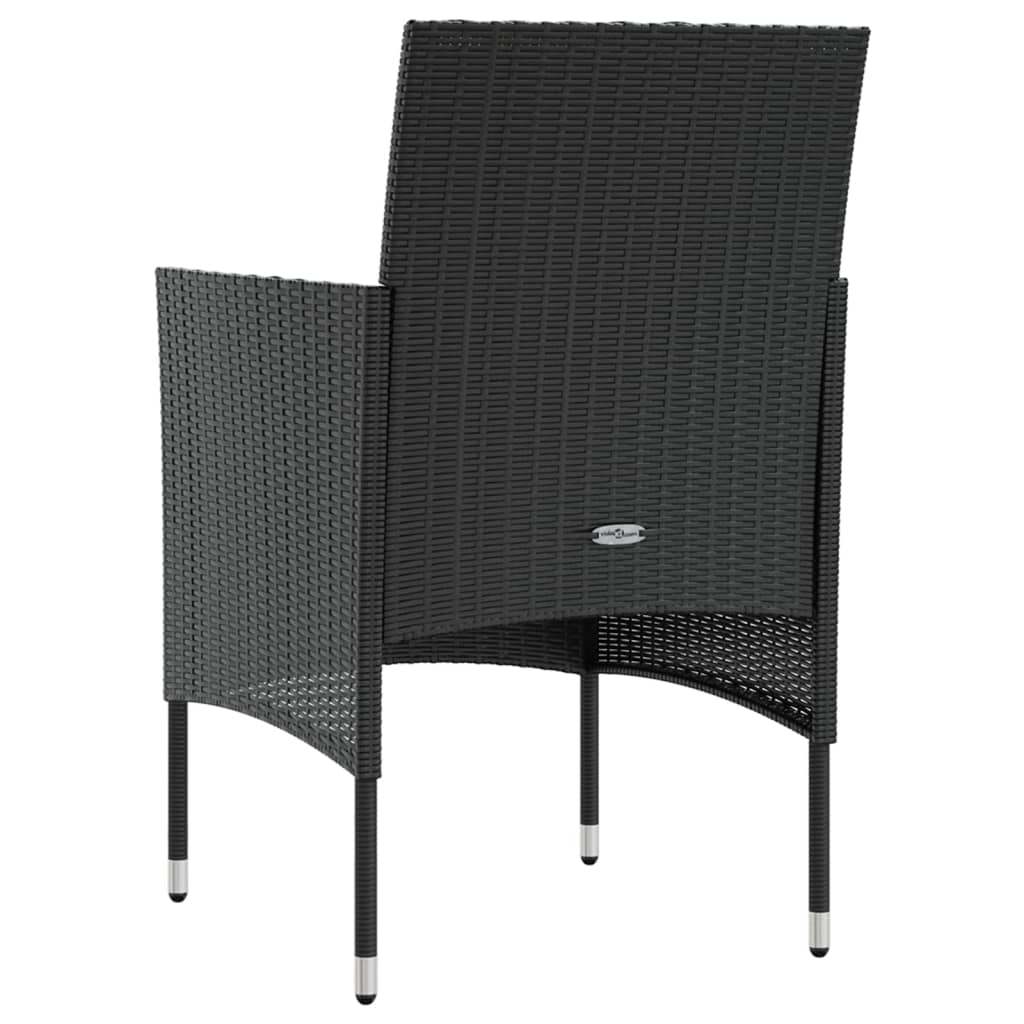 16-tlg. Garten-Lounge-Set mit Auflagen Poly Rattan Schwarz