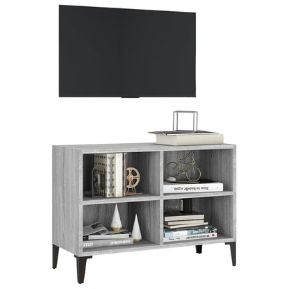 TV-Schrank mit Metallbeinen Grau Sonoma 69,5x30x50 cm