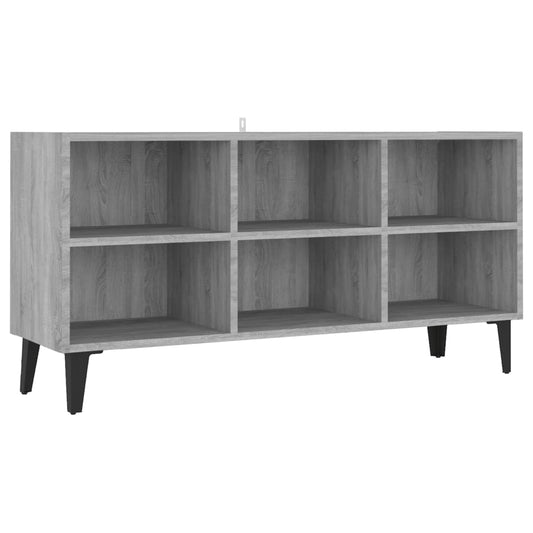 TV-Schrank mit Metallbeinen Grau Sonoma 103,5x30x50 cm