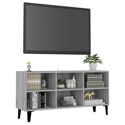 TV-Schrank mit Metallbeinen Grau Sonoma 103,5x30x50 cm
