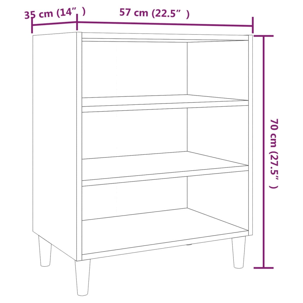 Sideboard Braun Eichen-Optik 57x35x70 cm Holzwerkstoff