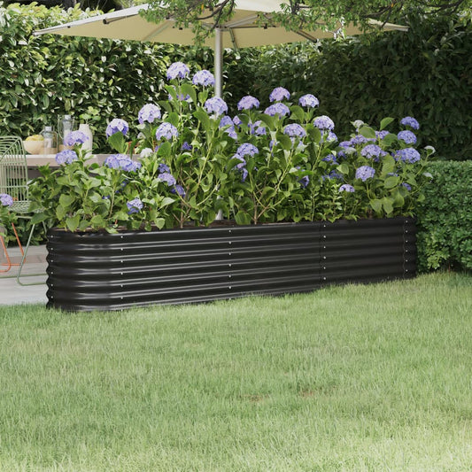 Hochbeet Verzinkter Stahl 224x40x36 cm Anthrazit