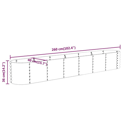 Hochbeet Verzinkter Stahl 260x40x36 cm Anthrazit