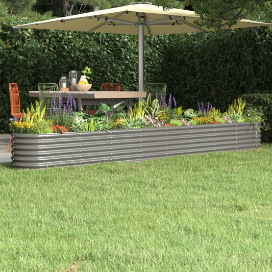 Hochbeet Verzinkter Stahl 332x40x36 cm Grau