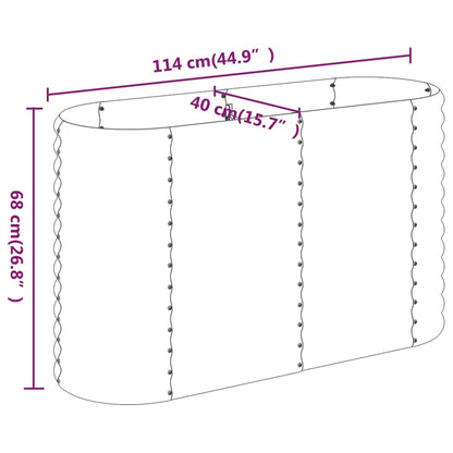 Hochbeet Verzinkter Stahl 114x40x68 cm Braun