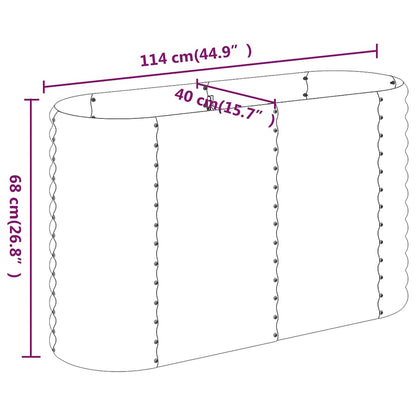 Hochbeet Verzinkter Stahl 114x40x68 cm Anthrazit
