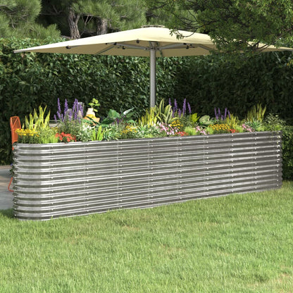 Hochbeet Verzinkter Stahl 332x40x68 cm Silbern
