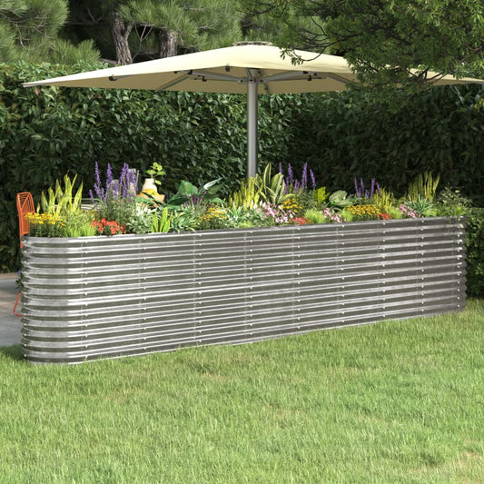 Hochbeet Verzinkter Stahl 332x40x68 cm Silbern