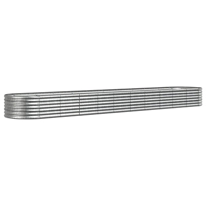 Hochbeet Verzinkter Stahl 440x80x36 cm Silbern