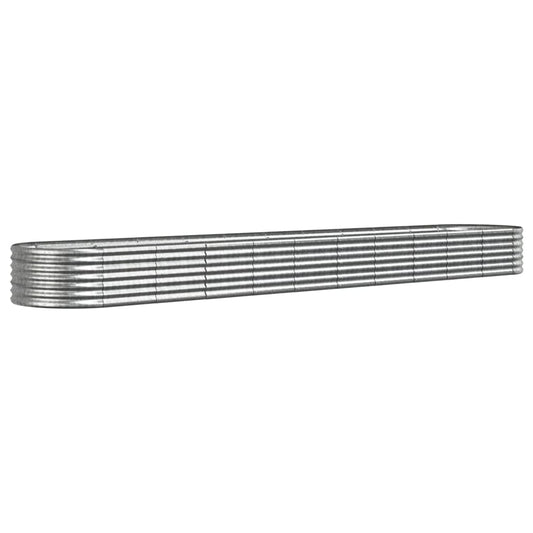 Hochbeet Verzinkter Stahl 440x80x36 cm Silbern