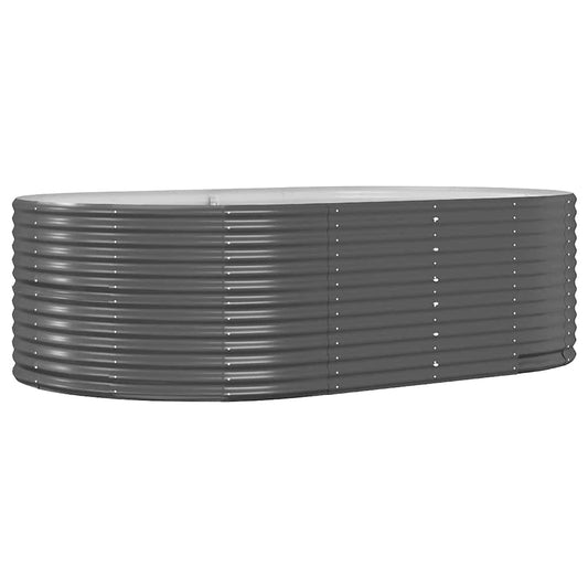 Garten-Hochbeet Anthrazit 212 x 140 x 68 cm Verzinkter Stahl