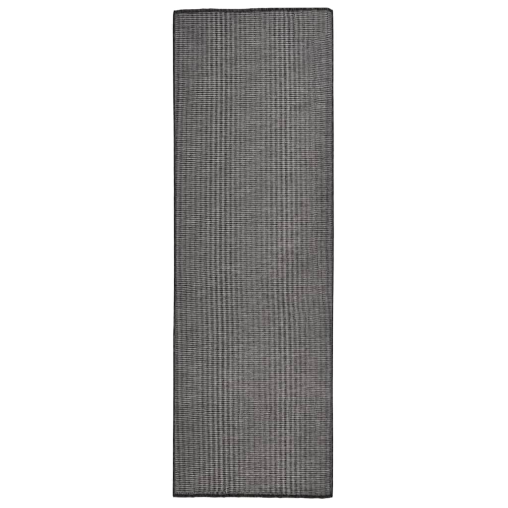 Outdoor-Teppich Flachgewebe 80x250 cm Grau