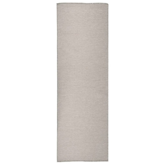 Outdoor-Teppich Flachgewebe 80x250 cm Taupe