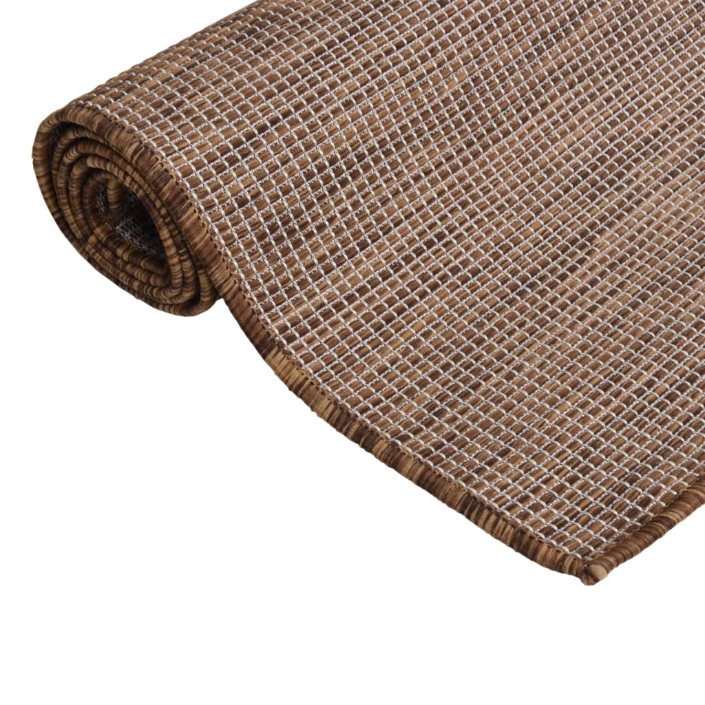 Outdoor-Teppich Flachgewebe 80x150 cm Braun