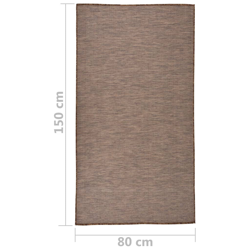 Outdoor-Teppich Flachgewebe 80x150 cm Braun