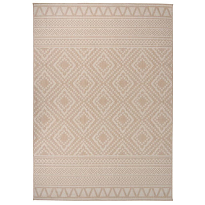 Outdoor-Teppich Flachgewebe 120x170 cm Braun Gestreift