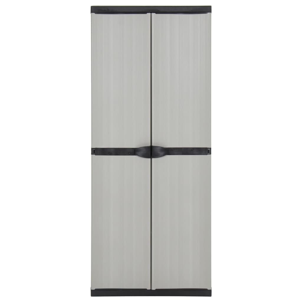 Garten-Lagerschrank mit 3 Böden Grau & Schwarz 68x40x168 cm